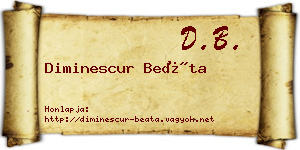 Diminescur Beáta névjegykártya