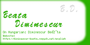 beata diminescur business card